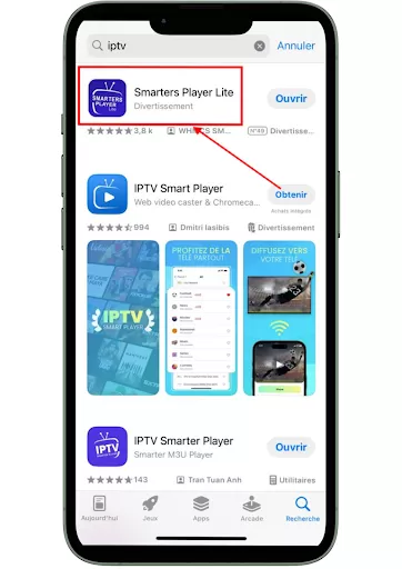 Application IPTV sur IOS