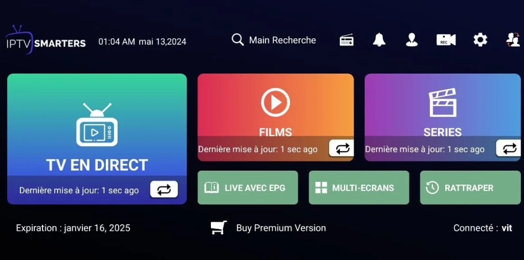 Utiliser IPTV Smarters Pro APK